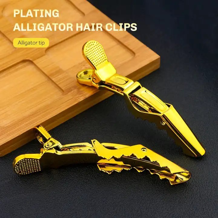 Professional Gold - Plated Crocodile Hair Clips 6pcs/pack