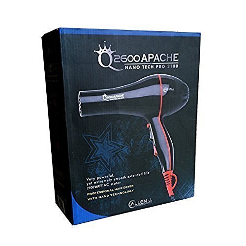 Allen J. 2600 Apache Nano Tech Hair Blow Dryer Lightweight Salon 2100W