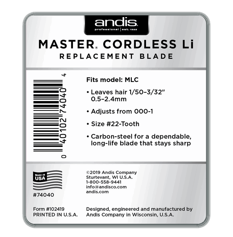 Andis Master Cordless Li Replacement Fade Blade #74040