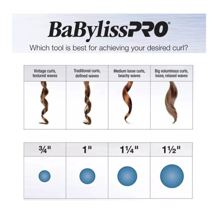 BaBylissPRO NANO TITANIUM™ Spring Curling Iron ¾" #BNT75S OR 1" #BNT100S OR 1¼" #BNT125S OR 1½" #BNT150S