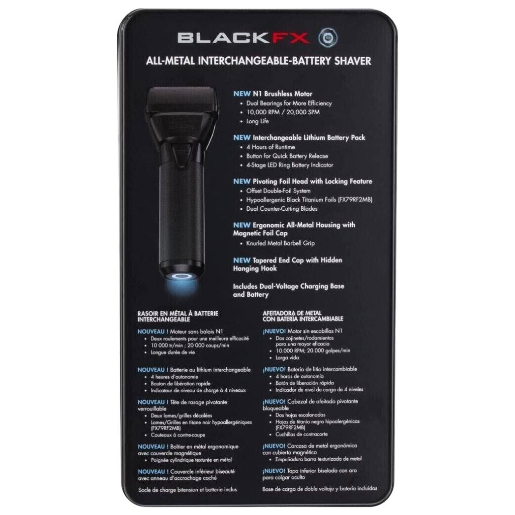 BaBylissPRO FXONE BLACKFX All - Metal Interchangeable - Battery Shaver #FX79FSMB
