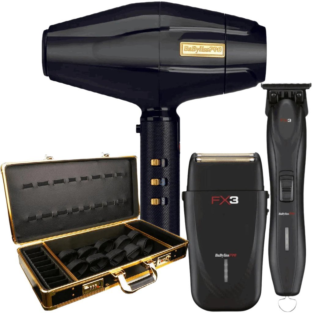 BaBylissPRO FX3 Trimmer, Shaver, Dryer & Case Combo Set