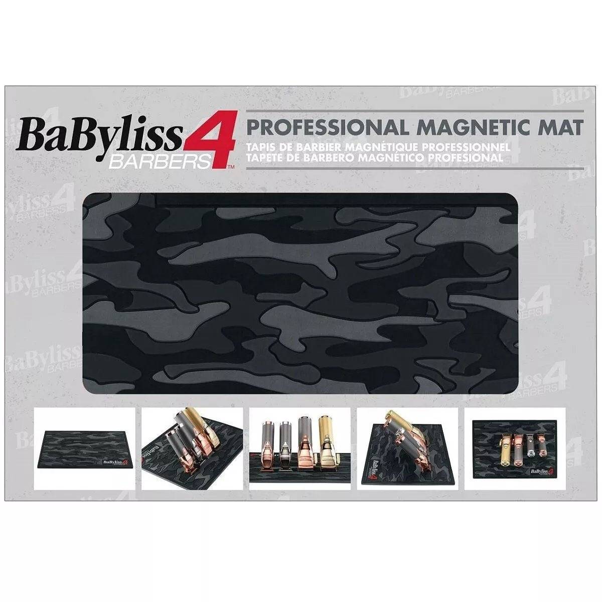 BaByliss 4 BARBERS Camo Magnetic Strip Barber Mat for Clipper & Trimmers #BMAGMATB