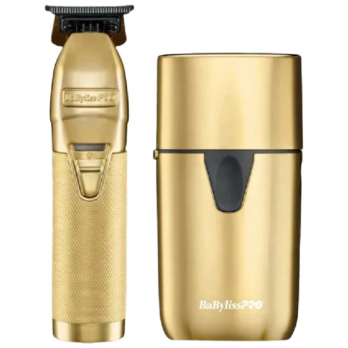 BaBylissPRO LimitedFX Collection Metal Lithium Outlining Trimmer & Single UVFOIL Shaver FXLFHOLPKG