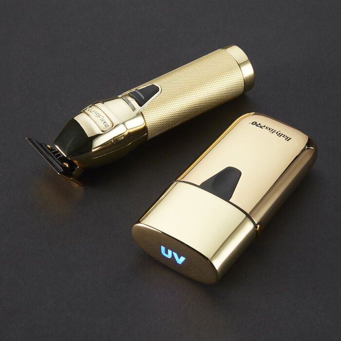 BaBylissPRO LimitedFX Collection Metal Lithium Outlining Trimmer & Single UVFOIL Shaver FXLFHOLPKG