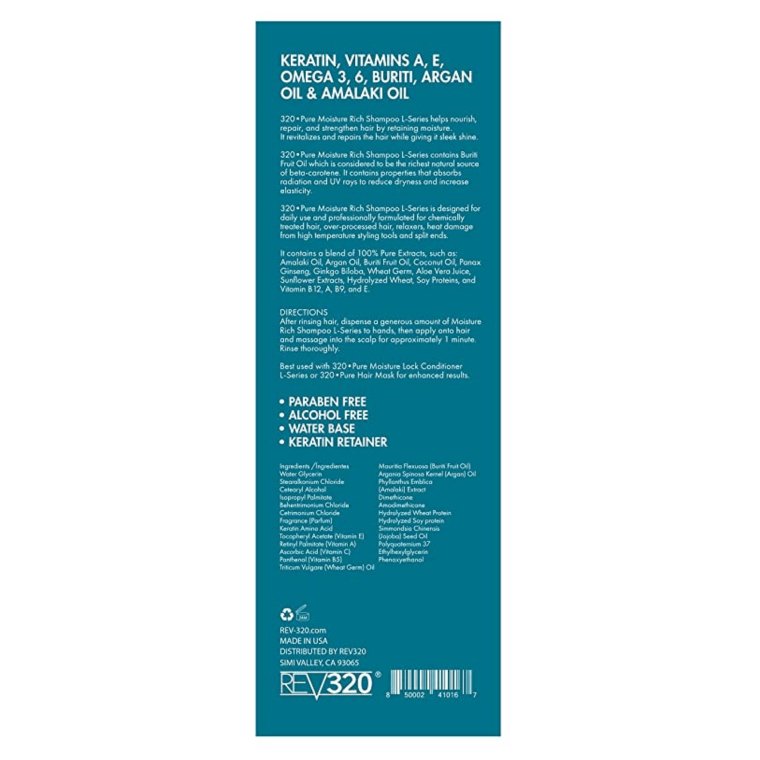 REV320 Moisture Rich Shampoo L - Series 16oz, Nourish and Protect your Hair