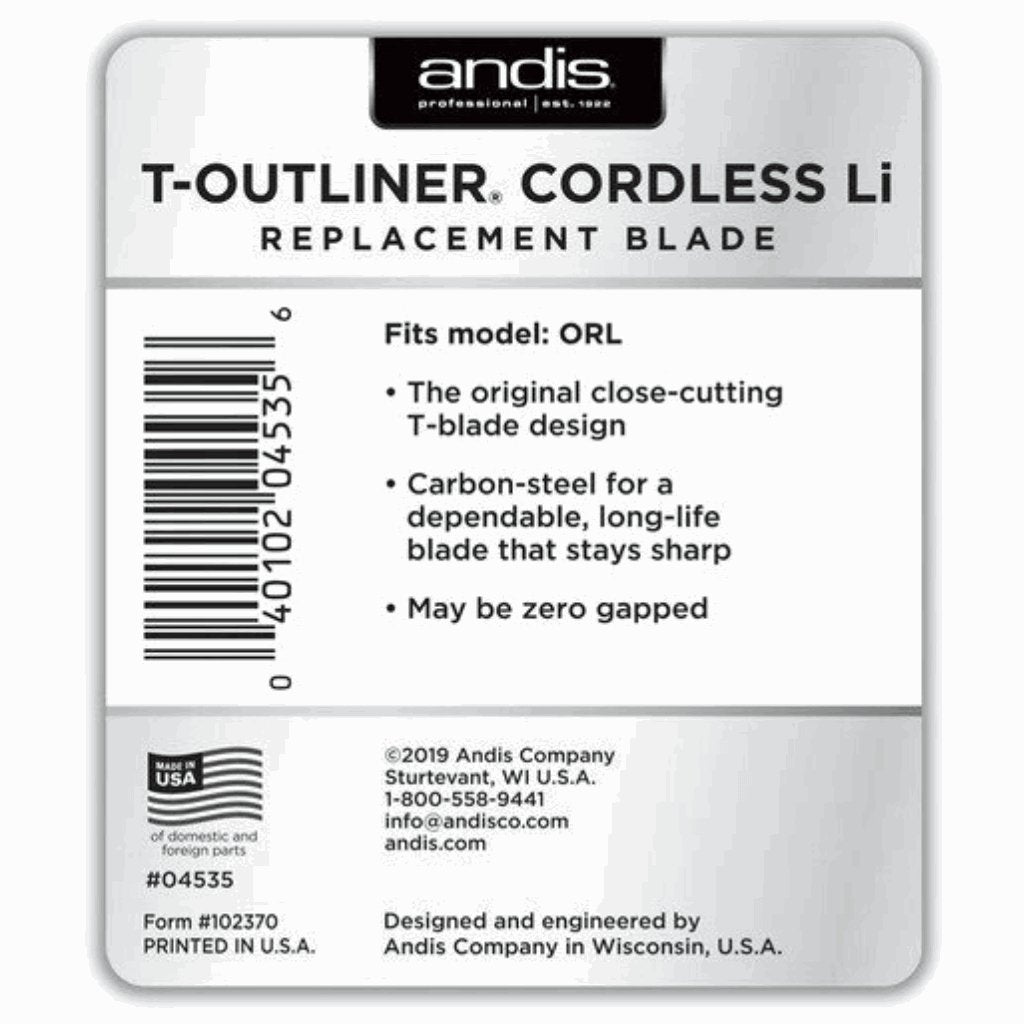 Andis Cordless T - Outliner Li Replacement T - Blade 04535