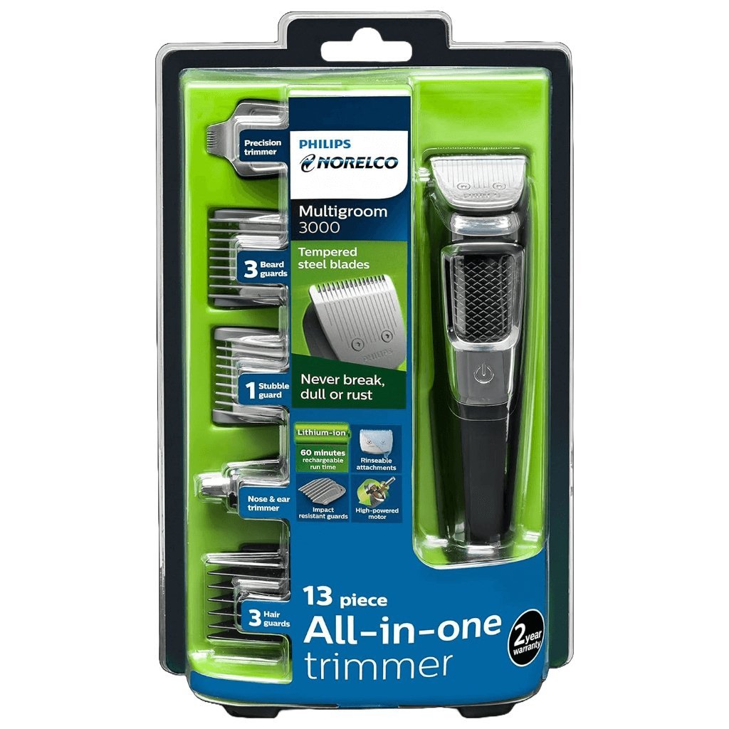 Philips Norelco Multigroom Trimmer Series 3000, 13 Piece Men's Grooming Kit