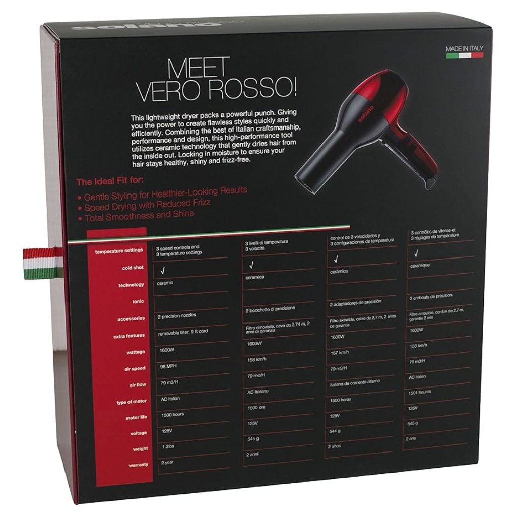 Solano Vero Rosso Speed Drying Hair Dryer Z-SOLVERORODRYER