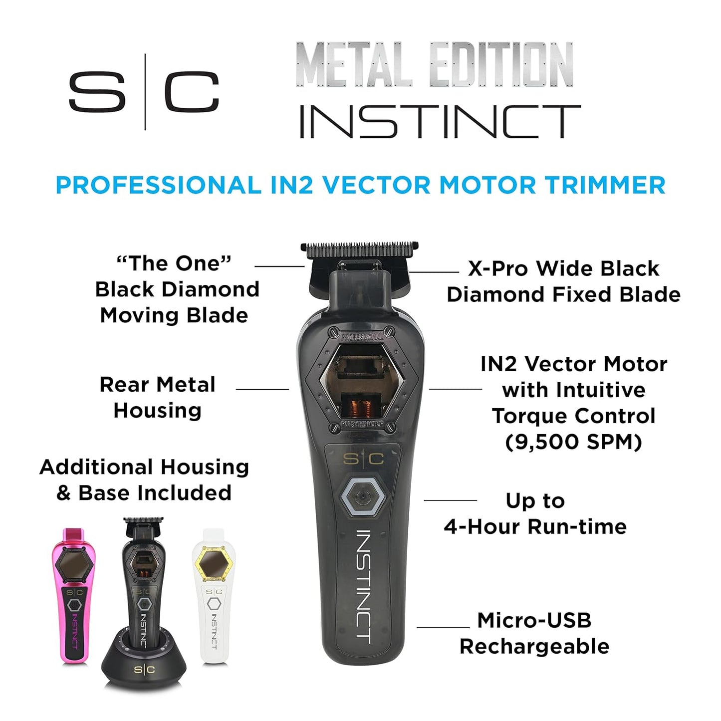 StyleCraft Instinct Metal Cordless Hair Trimmer SC410M