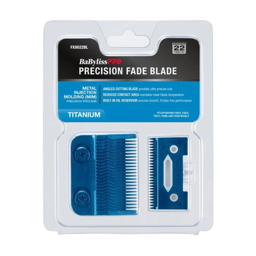 BaBylissPRO Blue Titanium Metal - injection Molded (Mim) Precision Fade Blade #FX8022BL