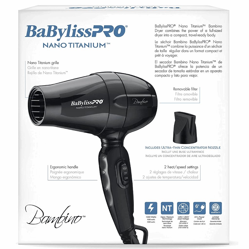 BaBylissPRO Nano Titanium Bambino Compact Dryer #BNT5510UC