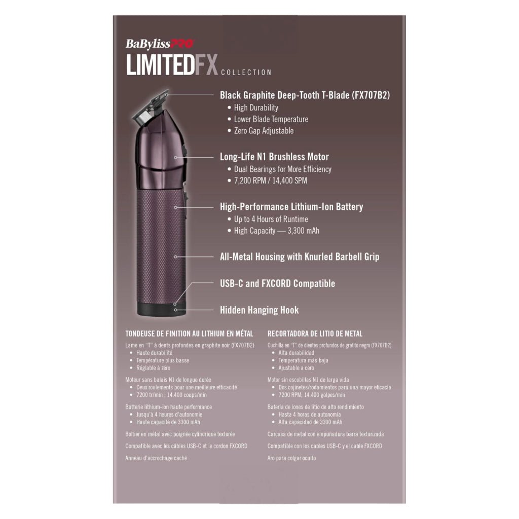 BaBylissPRO Limitedfx Nightfall Collection Trimmer FX787NP