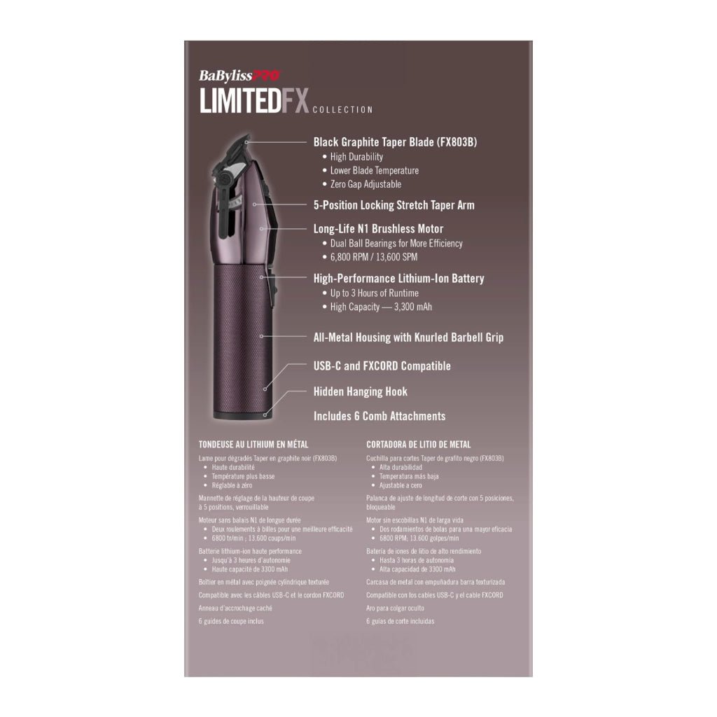 BaBylissPRO Limitedfx Nightfall Collection Clipper FX870NP