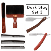 Dark Stag Luxury Pro Barber Combo Set 3, Combs, Razors, Fade Brush, Neck Brush