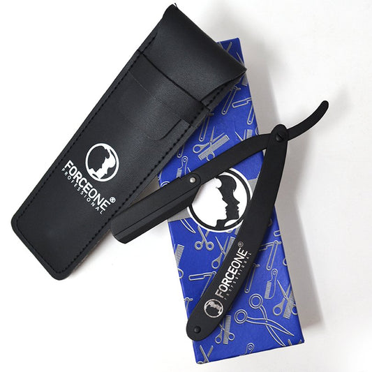 Real German Stainless Steel Straight Edge Razor Premium Black by FORCEONE