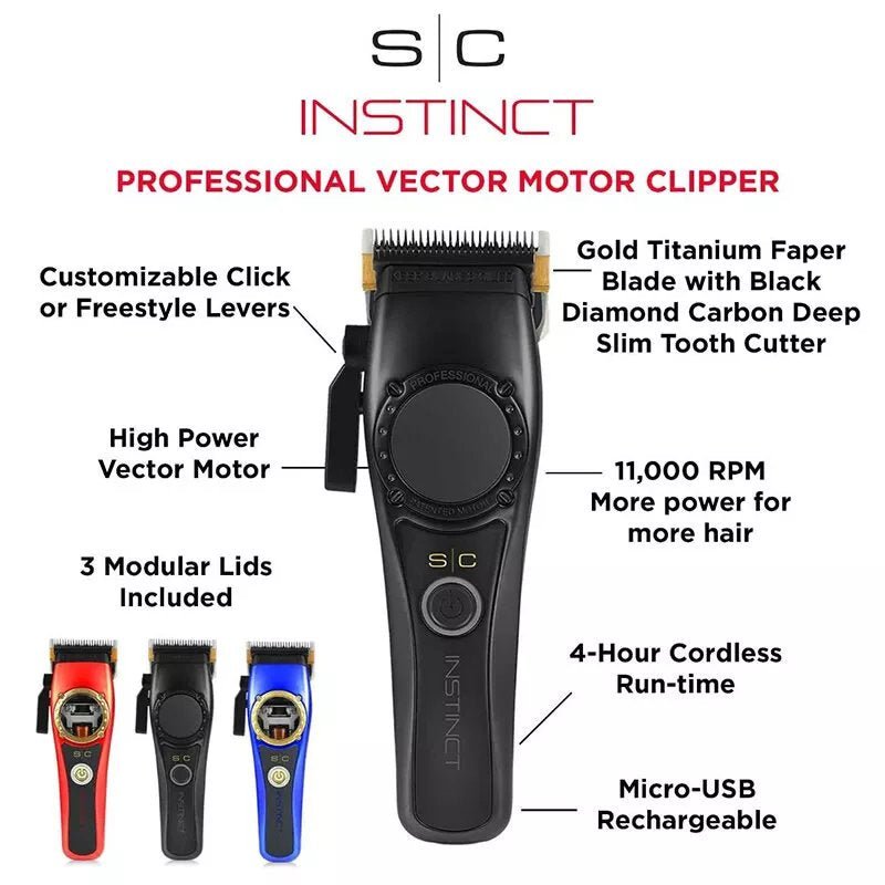 StyleCraft Instinct Cordless Clipper & Trimmer Bundle Set