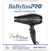 BaBylissPRO Nano Titanium Portofino 6600 Full-Size Hair Dryer, Black #BNT6610N