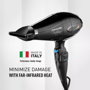 BaBylissPRO Nano Titanium Portofino 6600 Full-Size Hair Dryer, Black #BNT6610N