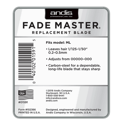 Andis Fade Master Adjustable Blade Clipper #01820 & Andis Fade Master Replacement Blade #01591