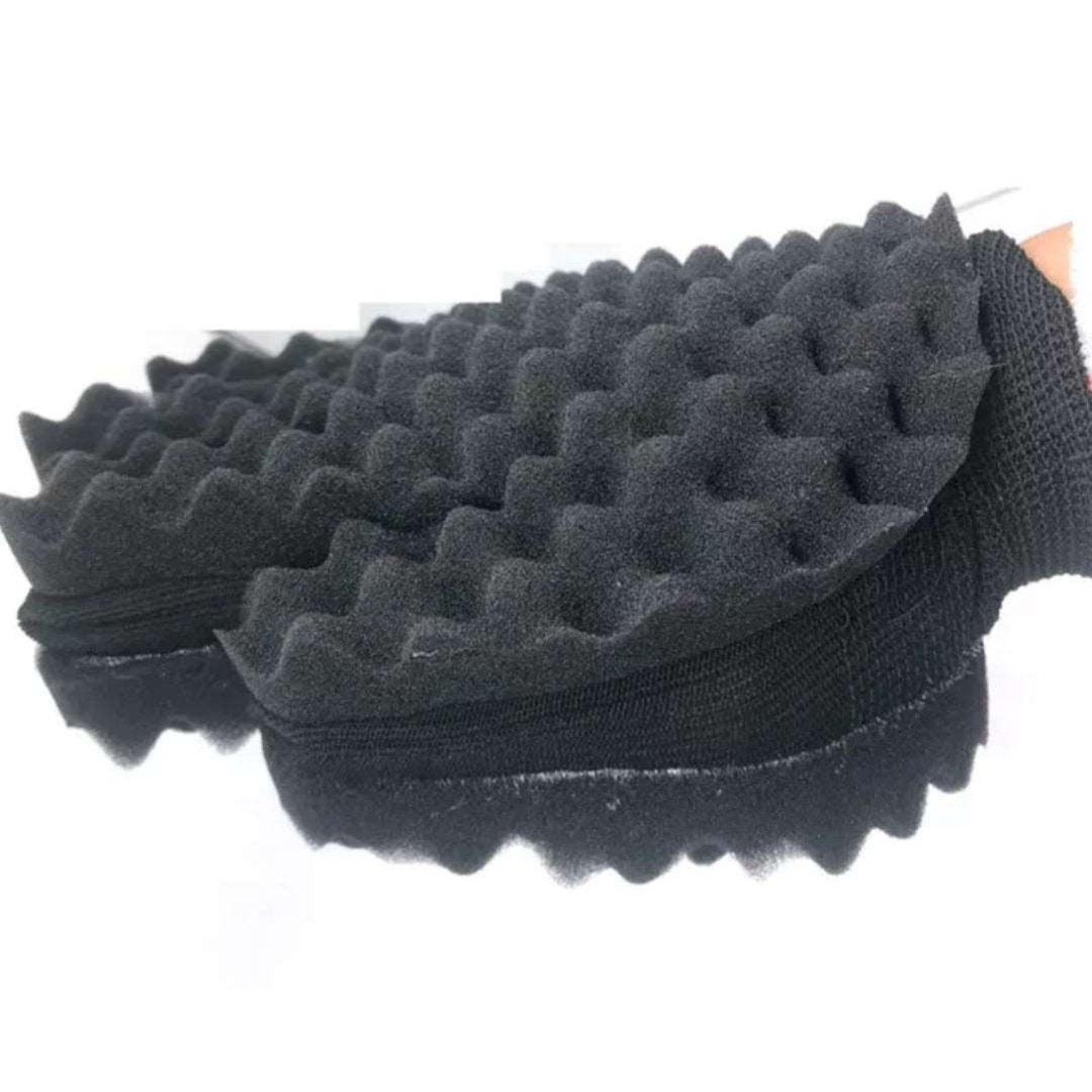 Double Side Sponge Glove Hair Twisting Curl Tool Brush - 1Pc