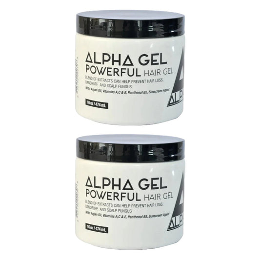 Alpha Hair Styling Gel White 16 oz - 2 Pcs Max Hold