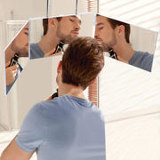3 Way Mirror For Self Hair Cutting With LED Light, Tri-Fold Rechargeable LED Mirror