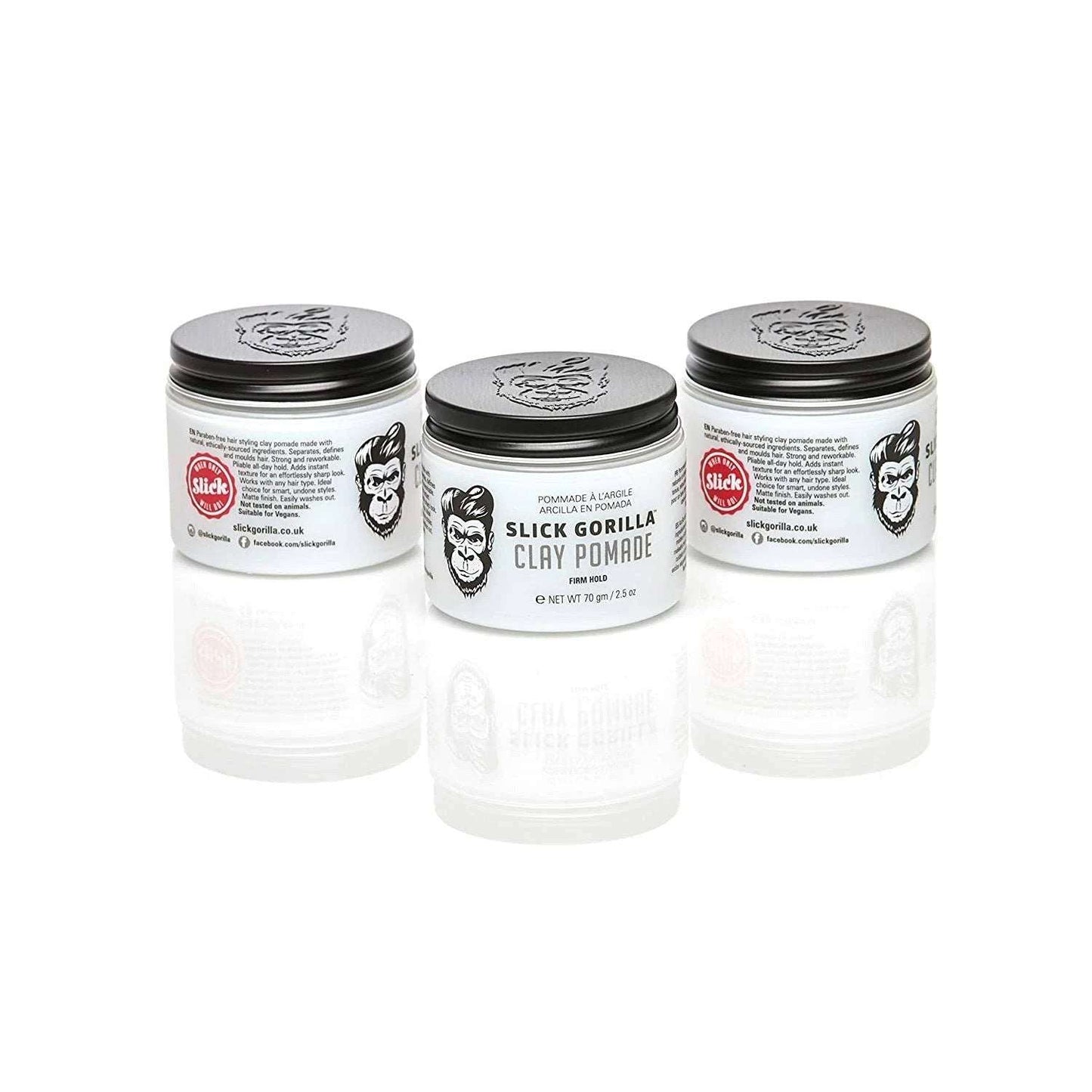 3 Pcs Slick Gorilla Clay Pomade Firm Hold - 2.5 oz (70 gm)