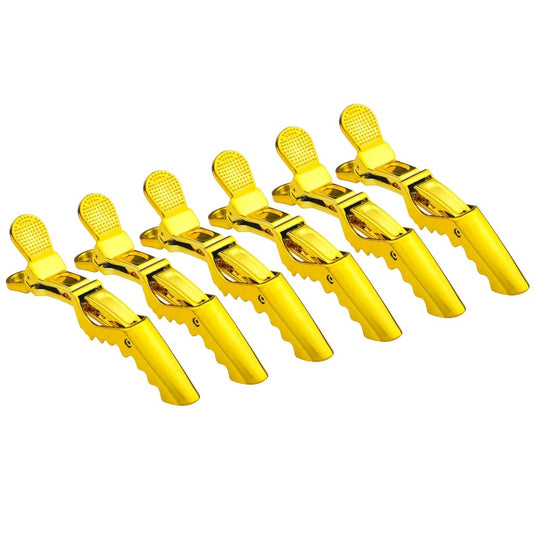 Professional Gold - Plated Crocodile Hair Clips 6pcs/pack