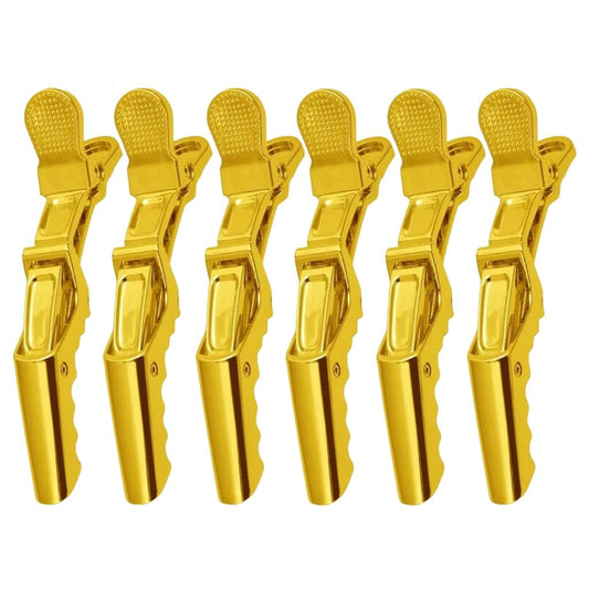 Professional Gold - Plated Crocodile Hair Clips 6pcs/pack