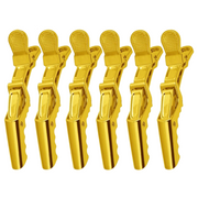 Gold-Plated Professional Crocodile Hair Clips 6pcs/pack