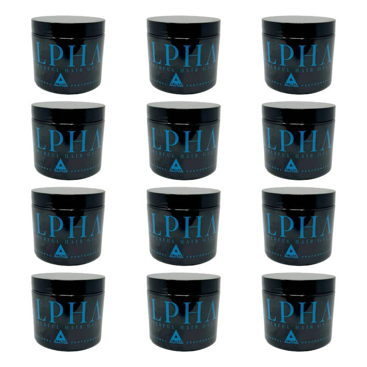 Alpha Hair Styling Gel 16oz (Black, White , Blue , Anti Gray Hair) - (12 Pcs)