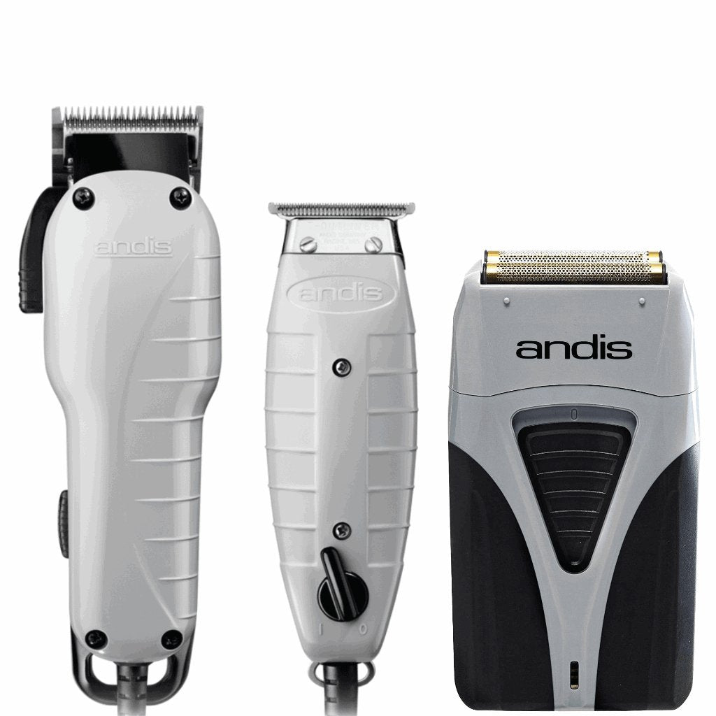 Andis Barber Combo Clipper & Trimmer 66615 + Cordless Titanium Profoil TS - 2 Shaver 17255