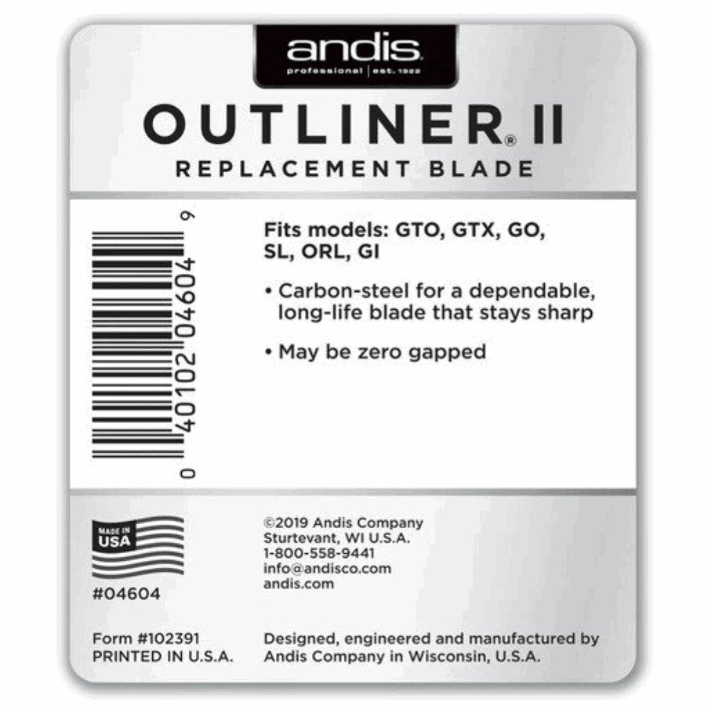 Andis Pro Outliner II Carbon-Steel Replacement Blade 04604