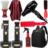 BaBylissPRO Luxury Set LimitedFX Boost+ Clipper & Trimmer & Charging Base Dock & Allen J 2600 Apache PREMIUM Blow Dryer & Water Proof Metalic Cape & Water Spray & Neck Duster Powder Realeser & Fade Brush & Flat Top Comb & Travel Backpack Combo Set