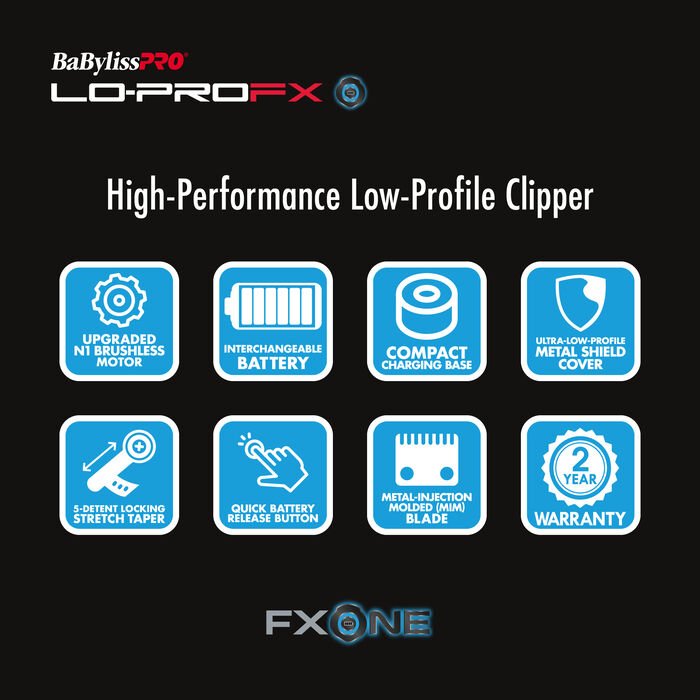 BaBylissPRO FXONE LO - PROFX High Performance Low - profile Clipper #FX829