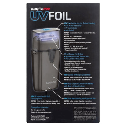 BaBylissPRO UV - Disinfecting Metal Double Foil Shaver #FXLFS2