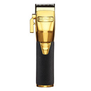 BaBylissPRO GOLDFX Boost+ Metal Lithium Cordless Clipper #FX870GBP & Trimmer #FX787GBP With Charging Dock Stands & Double Foil Shaver FXFS2G Combo Set