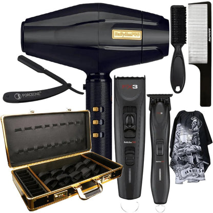 BaBylissPRO FX3 Black Clipper, Trimmer, Dryer & Accessories