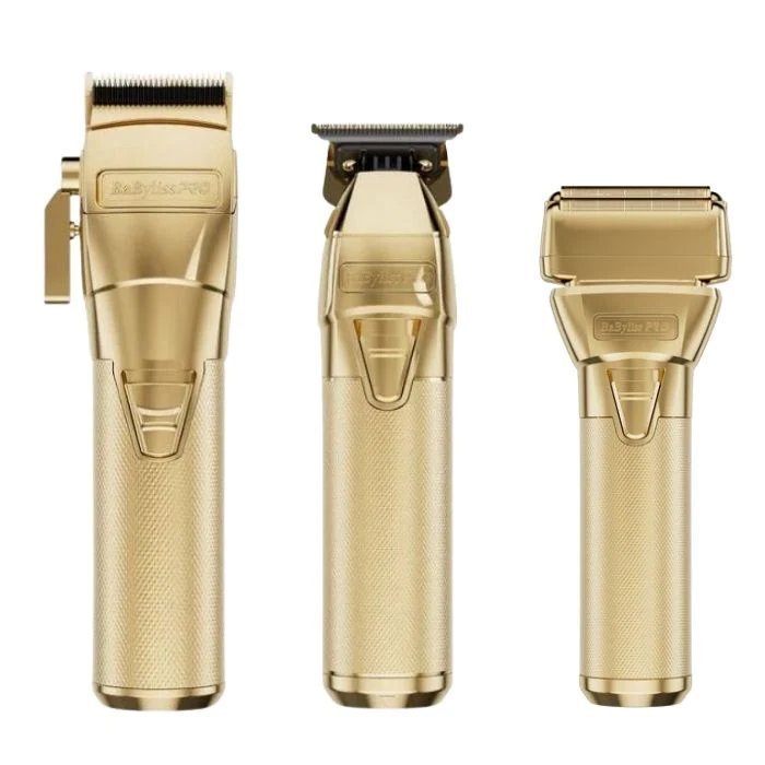 BaBylissPRO Fxone Gold FX Bundle Set, Clipper #FX899G & Trimmer #FX799G & Shaver #FX79FSG