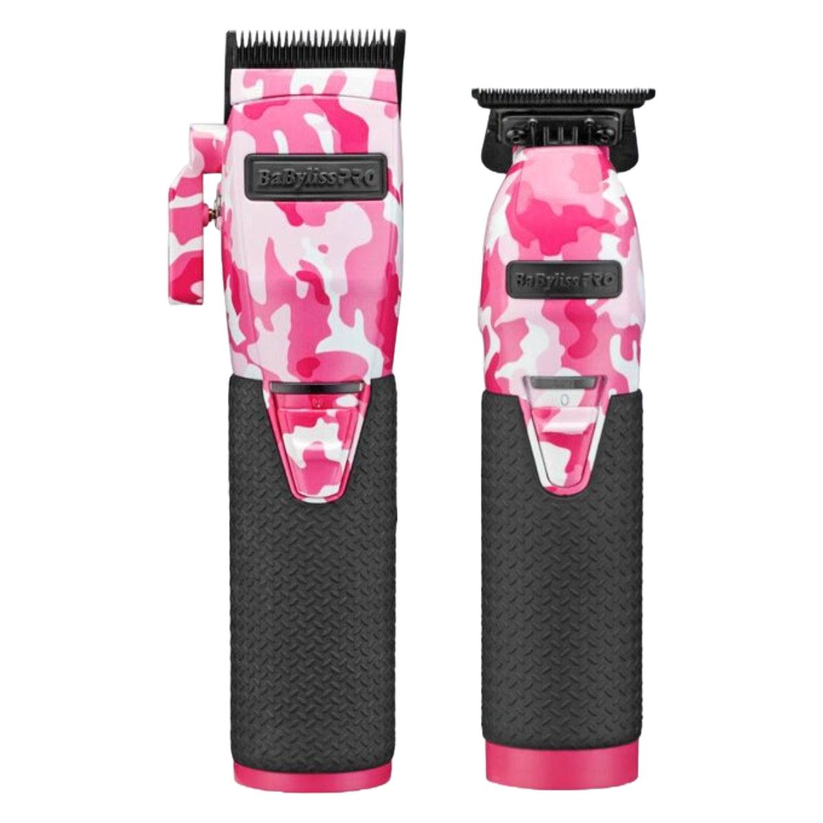 BaBylissPRO LIMITEDFX Collection Pink Camo Metal Lithium Clipper and Trimmer FXHOLPKCAMPK