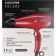 BaBylissPRO Nano Titanium Volare V1 Full-Size Dryer Ferrari-Designed Engine Red BRVOL1
