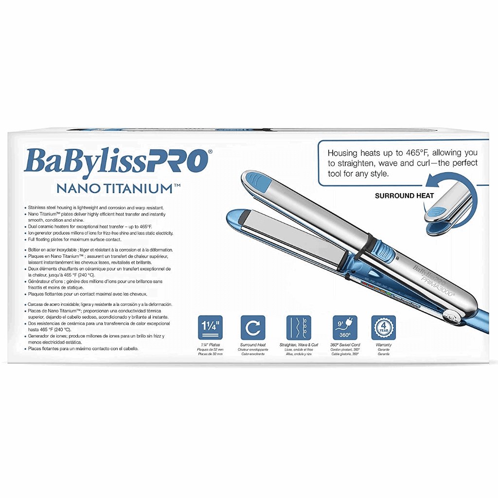 BaBylissPRO Nano Titanium Prima 3000 Flat Iron 1¼" #BNT3000TUC