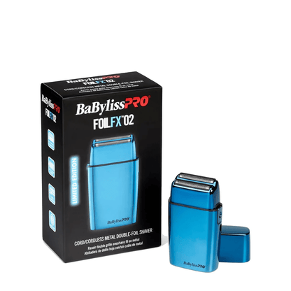 Blue BaByliss PRO double foilfx02 shaver box front side