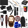 20 Pcs Professional Barber Starter Kit, Wahl Unicord Combo Clipper & Trimmer #8242, Combs, Razors, Scissors, Water Spray, Mat, Mannequin Head & Stand, Hair Clipps, Cape, Blade & Blade Disposal, Neck Stripes & Spong Gloves
