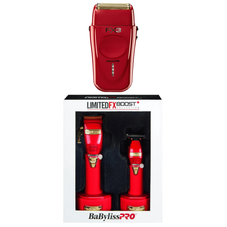BaByliss PRO RED FX Boost+ Limited Edition Clipper & Trimmer Set w