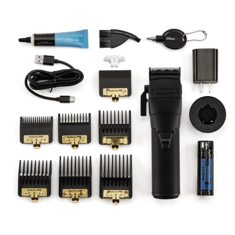 BaBylissPRO Fxone Black FX Bundle Set, Clipper FX899MB & Trimmer FX799MB & Shaver FX79FSMB Combo Set