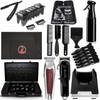 Professional Black Combo Set, Wahl Senior & Detailer Li, Wahl Clipper Guides, Wahl Charge Stand, Hair Spray, Barber Matte, Flat Top Comb 2x, Fade Brush, Straight Razor, Neck Duster, Barber Suitcase, Hair Clips