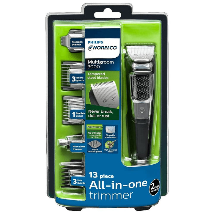Philips Norelco Multigroom Trimmer Series 3000, 13 Piece Men's Grooming Kit