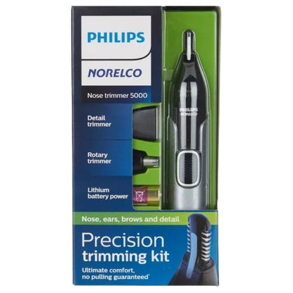 Philips Norelco Nose Trimmer 5000, For Nose, Ears, Eyebrows, Black and Silver, NT5600/42